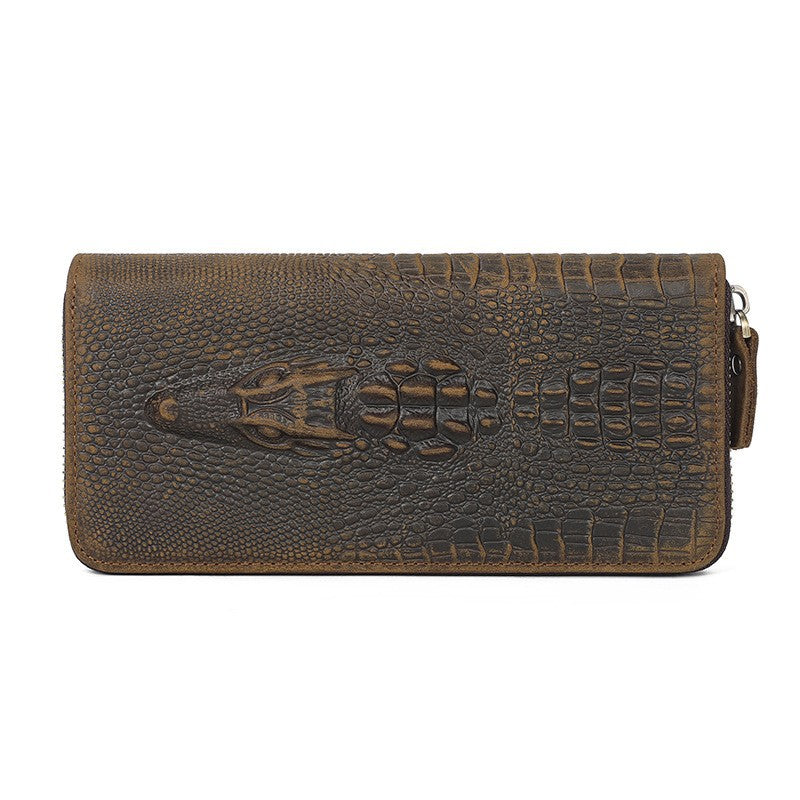 Woven Embossed Long Clutch Multi Slots Pocket Men's Wallet
