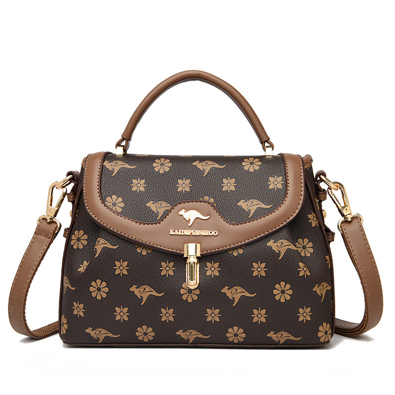 Classy Women's Fashion Color Contrast Printed Shoulder Bags