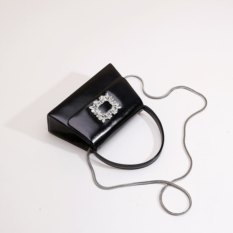 Trendy Slouchy Exquisite Rhinestone Portable Fashion Small Square Bags