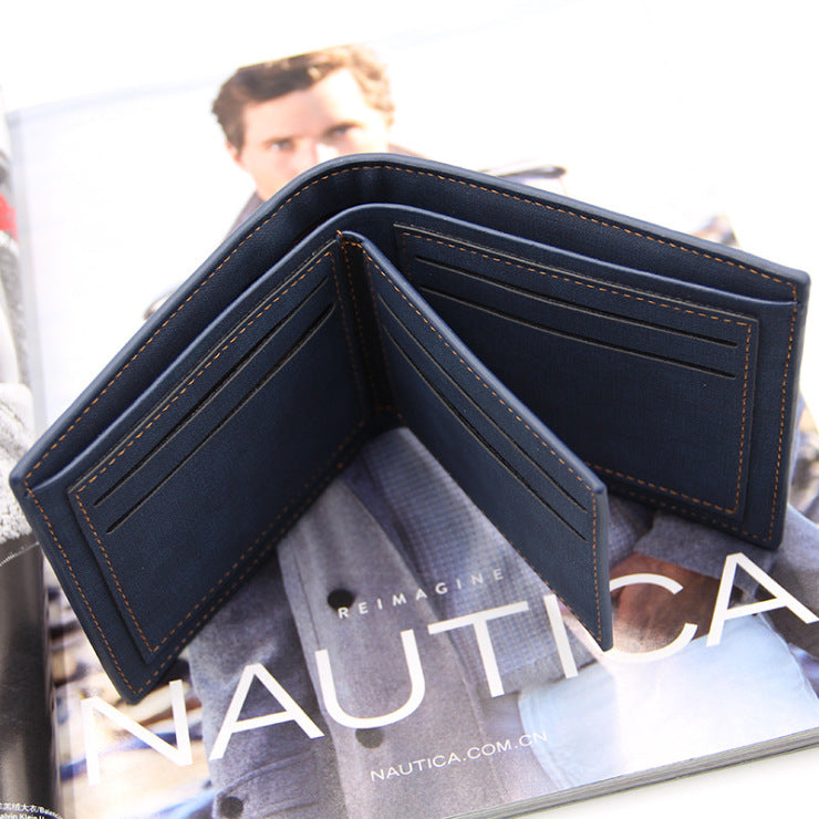 Men's Creative Frosted Short Large Capacity Fashion Retro Men's Wallet