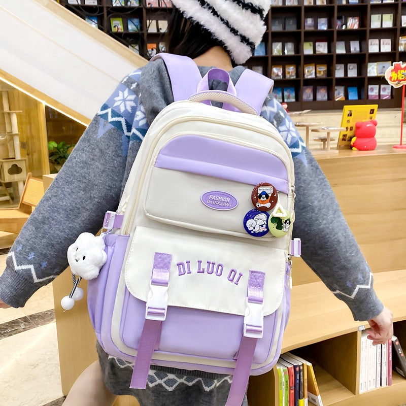 Three-piece Female Junior High Simple Primary Elementary School Students' Schoolbags