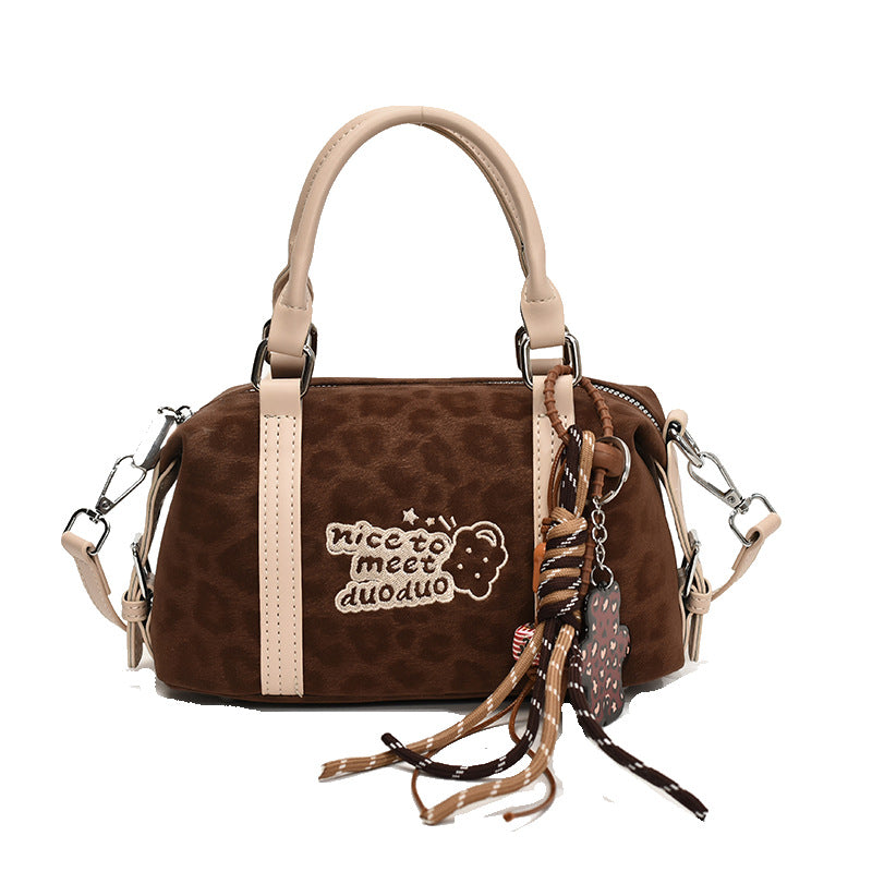 Women's Niche Fashionable Retro Portable Boston Shoulder Bags