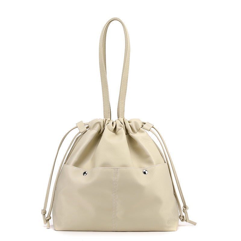 Drawstring Shopping Lightweight Waterproof Nylon Trendy Shoulder Bags