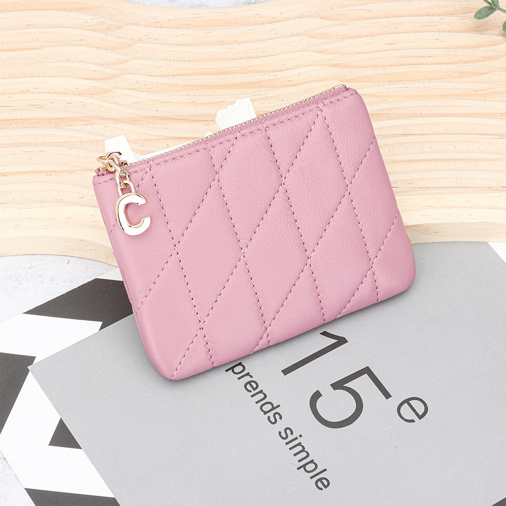Women's Fashion Thin Section Zipper Leather Embroidered Ladies Wallet