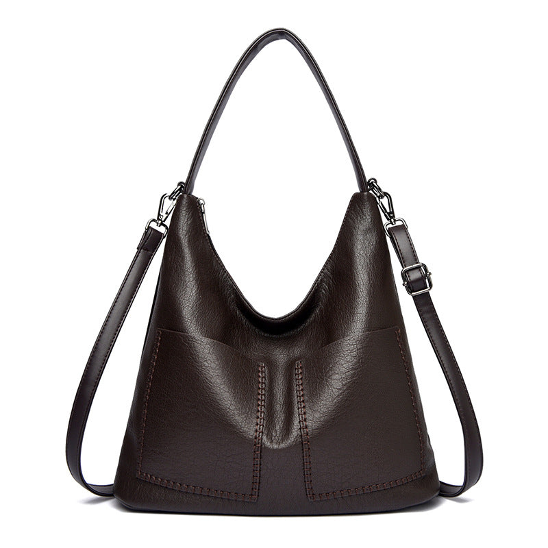 Women's Large Capacity Soft Leather Underarm Commuter Women's Shoulder Bag