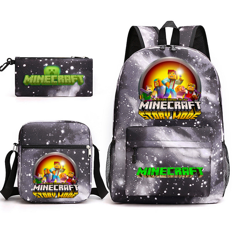 Hot Game My World Creeper Pencil Backpacks