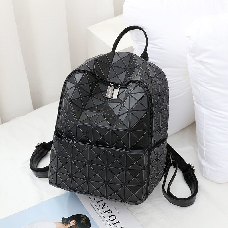 Women's Geometric Trend Rhombus Luminous Color Changing Backpacks
