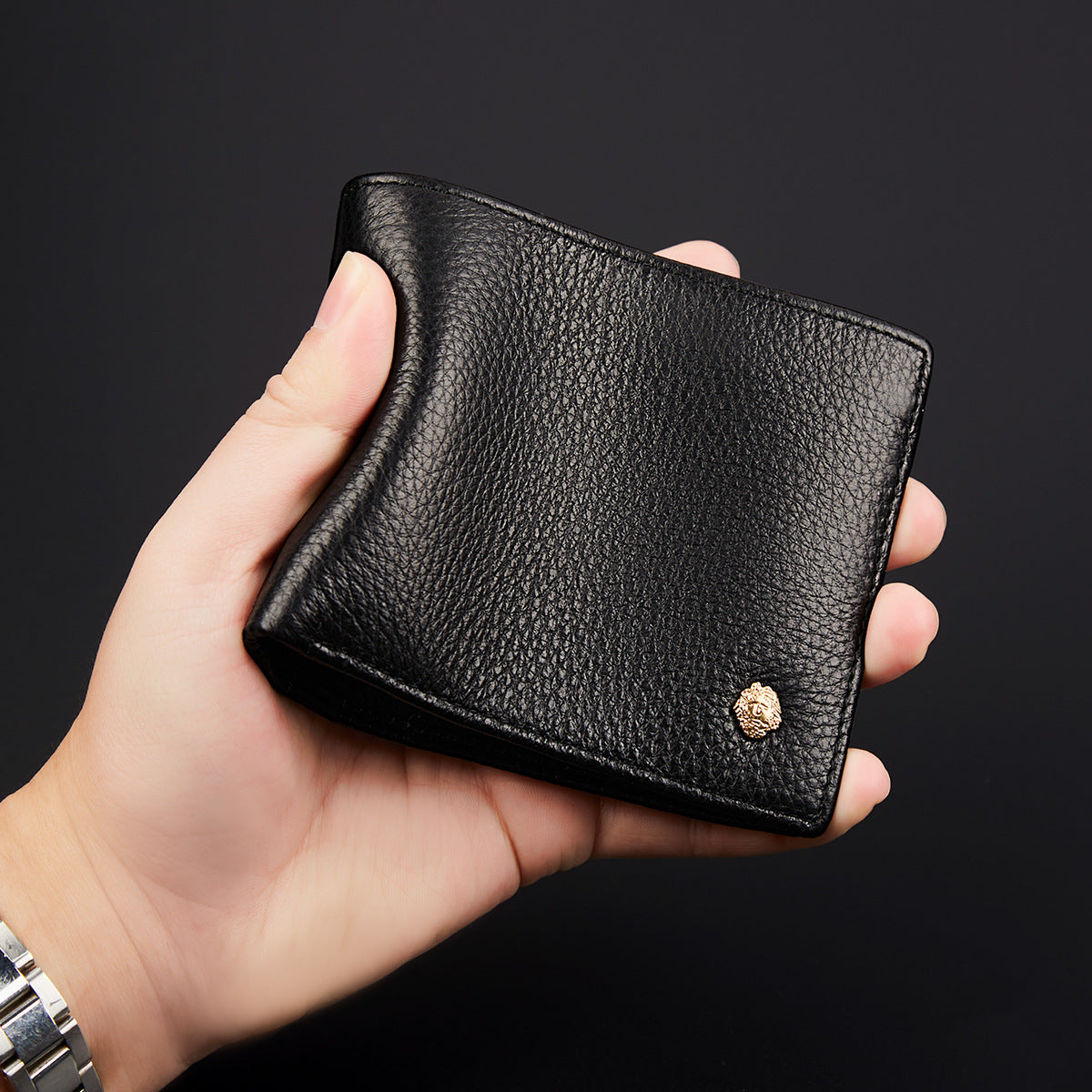 Men's Leather Simple Short Horizontal First Layer Cowhide Men's Wallets