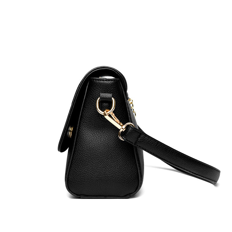 Real Soft Leather Embossed Female Temperament Shoulder Bags