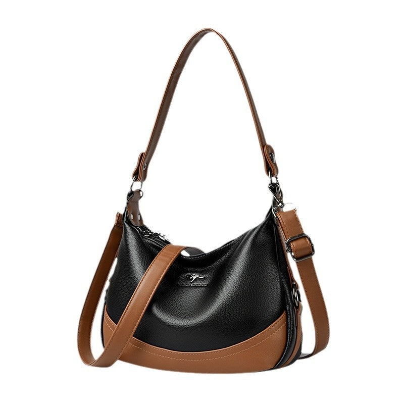 Women's Fashion Classy Mom Female Contrast Color Shoulder Bags