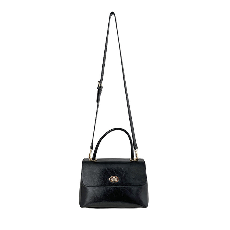 Fashion Minority Design Oil Wax Leather Western Style Flip Shoulder Bags