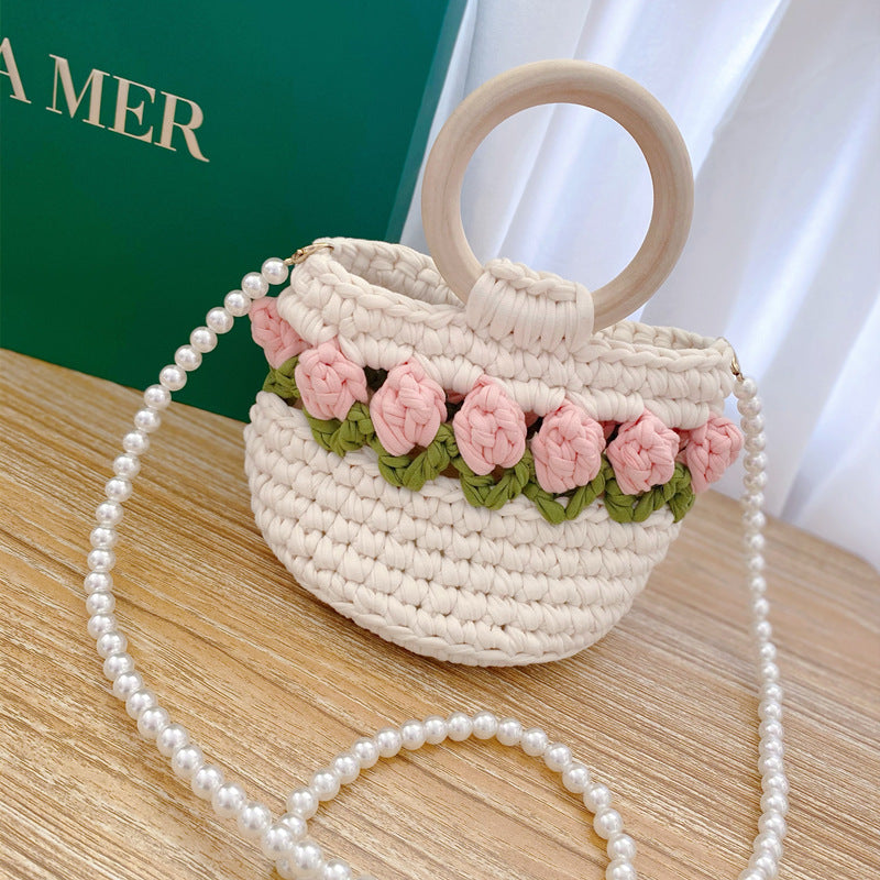 Tulip Hand-woven Homemade Material Finished Gift Handbags