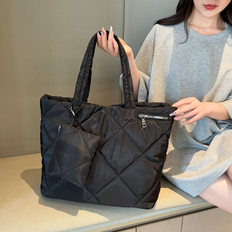 Women's Space Cotton Down Fashion Camouflage Two-piece Women's Shoulder Bag