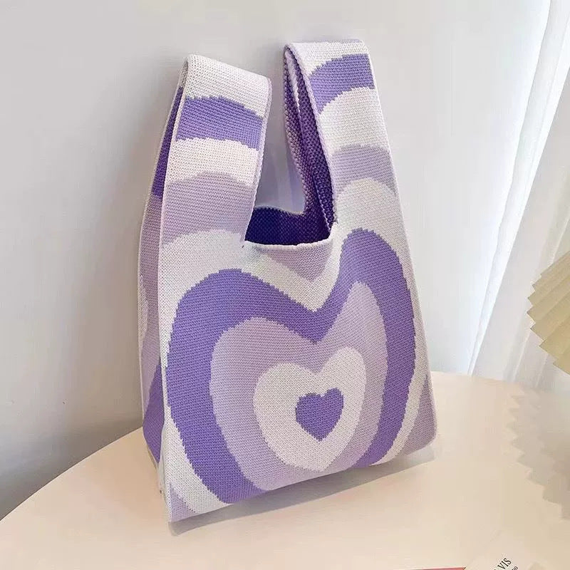 Fashion Style Knitted Hand Shopping Portable Women's Handbag