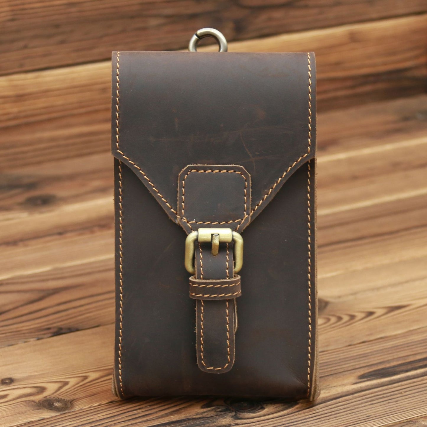 Men's Crazy Horse Skin Genuine Leather Retro Bags