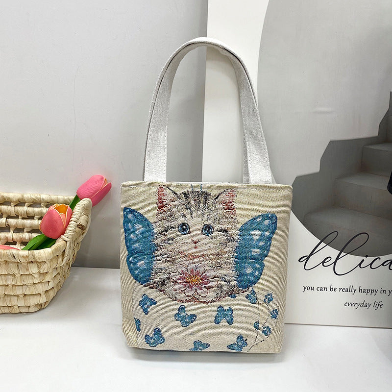 Women's Ethnic Style Elephant Embroidery Woven Flower One Women's Shoulder Bag