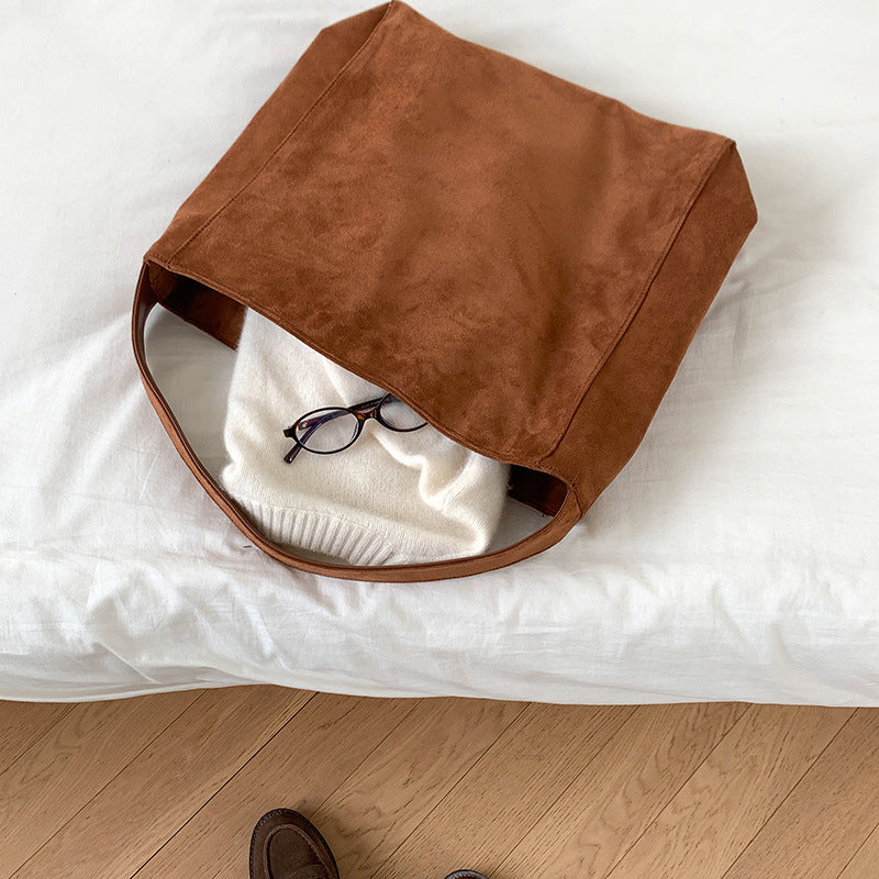 Women's Autumn Large Capacity Textured Korean Style Tote Bags