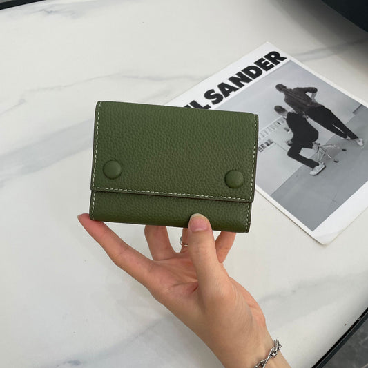 Women's Peas For Genuine Leather Contrast Color Ladies Wallets