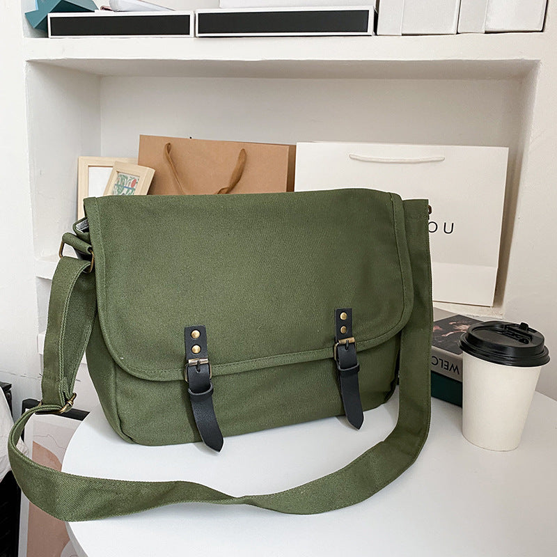 Women's & Men's Style Preppy Retro Flip Canvas Bags
