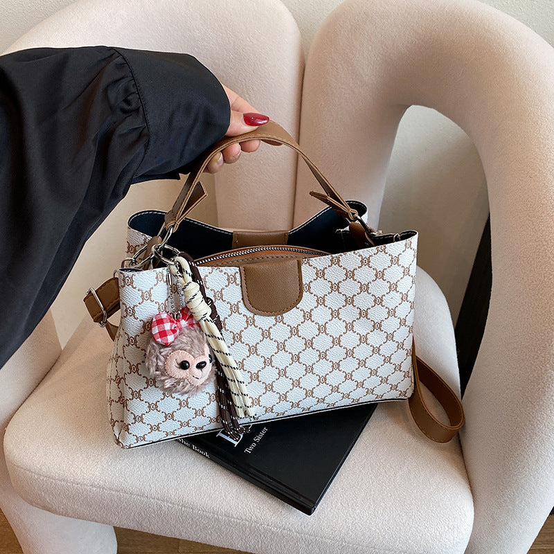 Women's Fashion Contrast Color Trendy Design Simple Women's Shoulder Bag