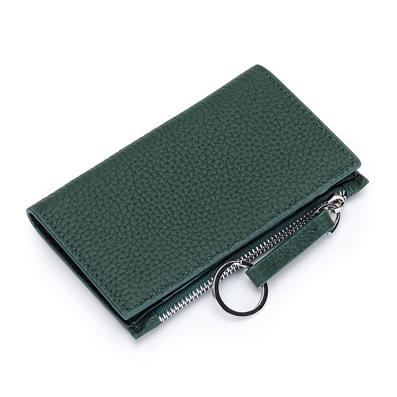 Women's Pure Cowhide Short Versatile Multiple Slots Coin Purses