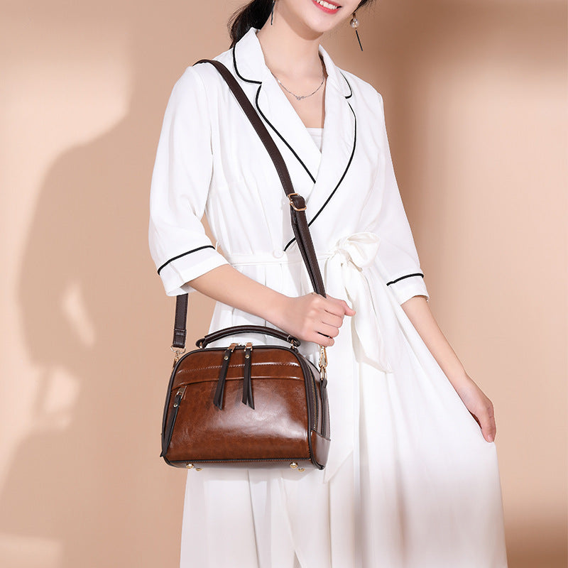Women's Retro Style Oil Wax Leather More Than Women's Messenger Bag