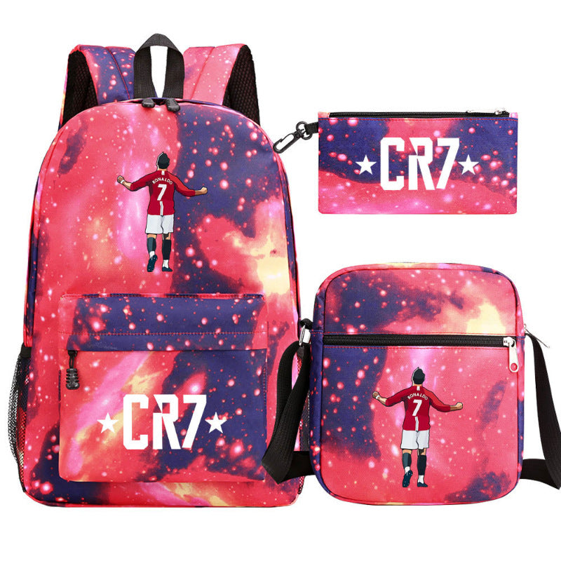 Women's & Men's & Football Star Junior Three-piece Suit Backpacks