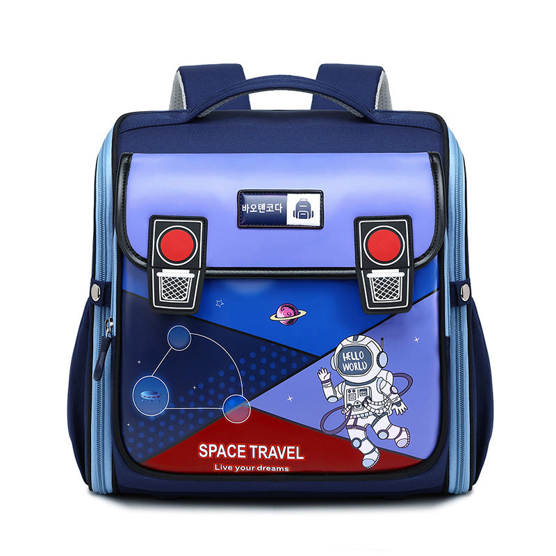 Children's Cartoon Fashion Primary Horizontal One-piece Burden Relief Spine Elementary School Students' Schoolbags
