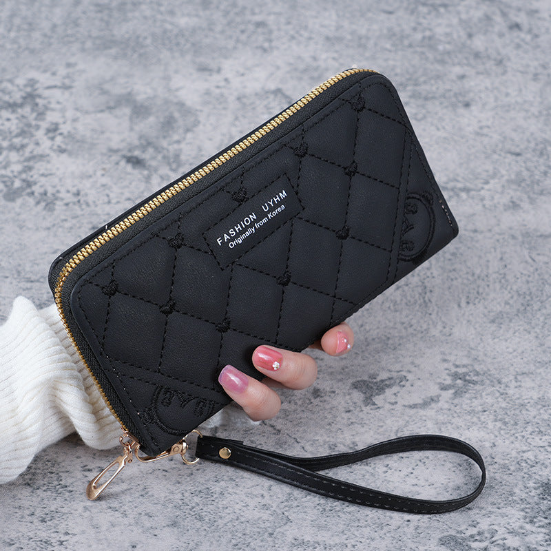 Popular Women's Korean Fashion Embroidery Zipper Coin Purses