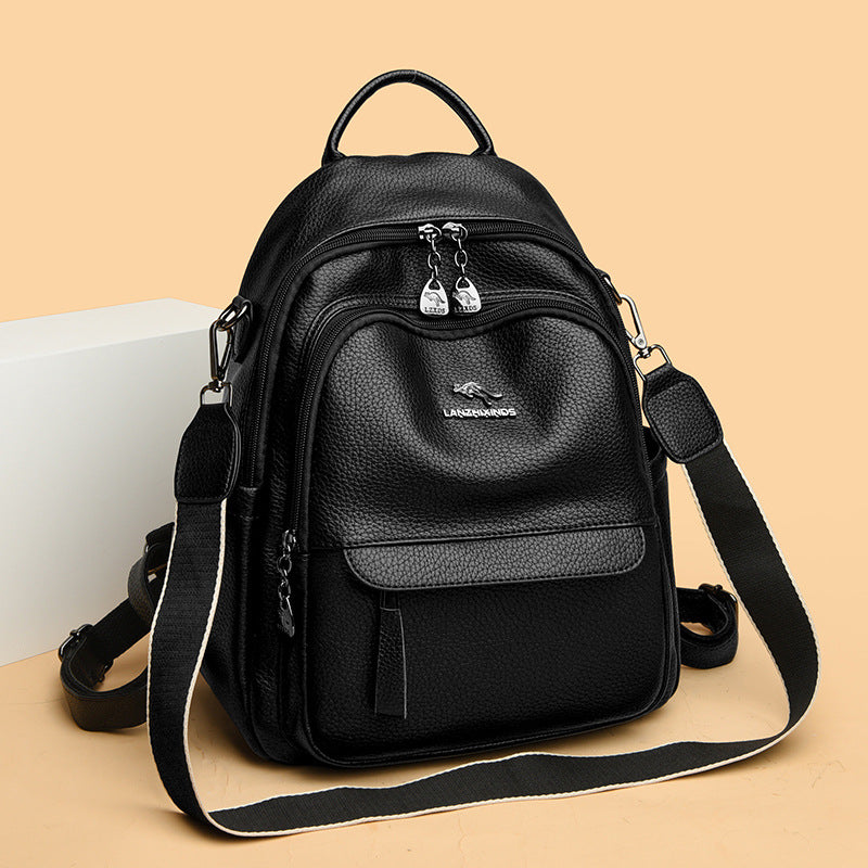Women's Kangaroo Large Capacity Mom Soft Leather Backpacks
