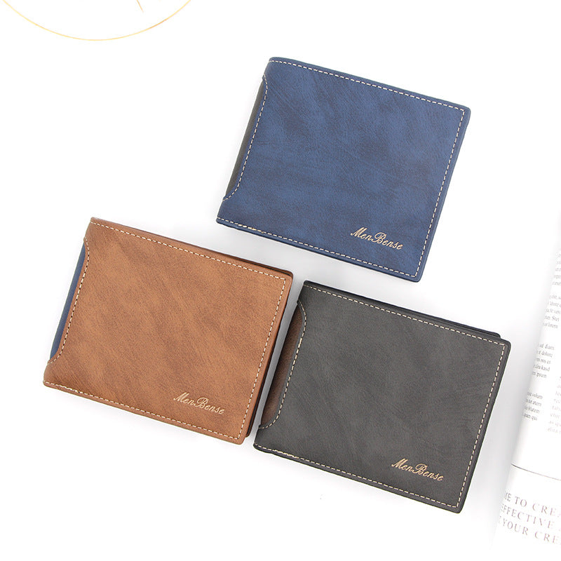 Men's Personalized Short Fashion Patchwork Multiple Slots Men's Wallet