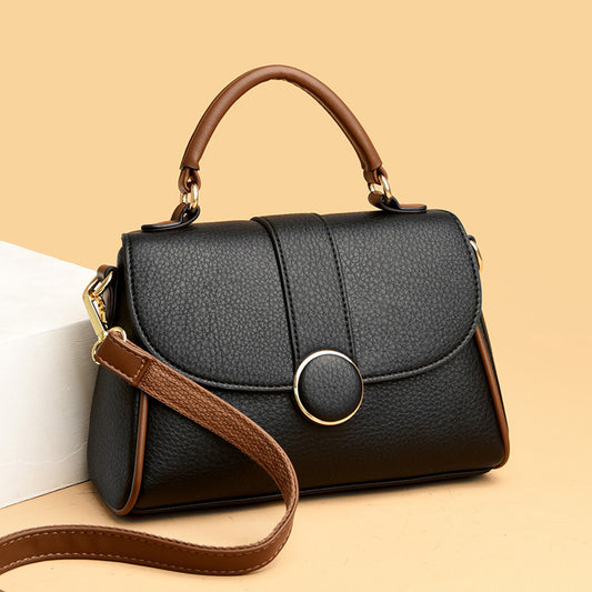 Women's Summer Color Contrast Patchwork Fashion Soft Shoulder Bags