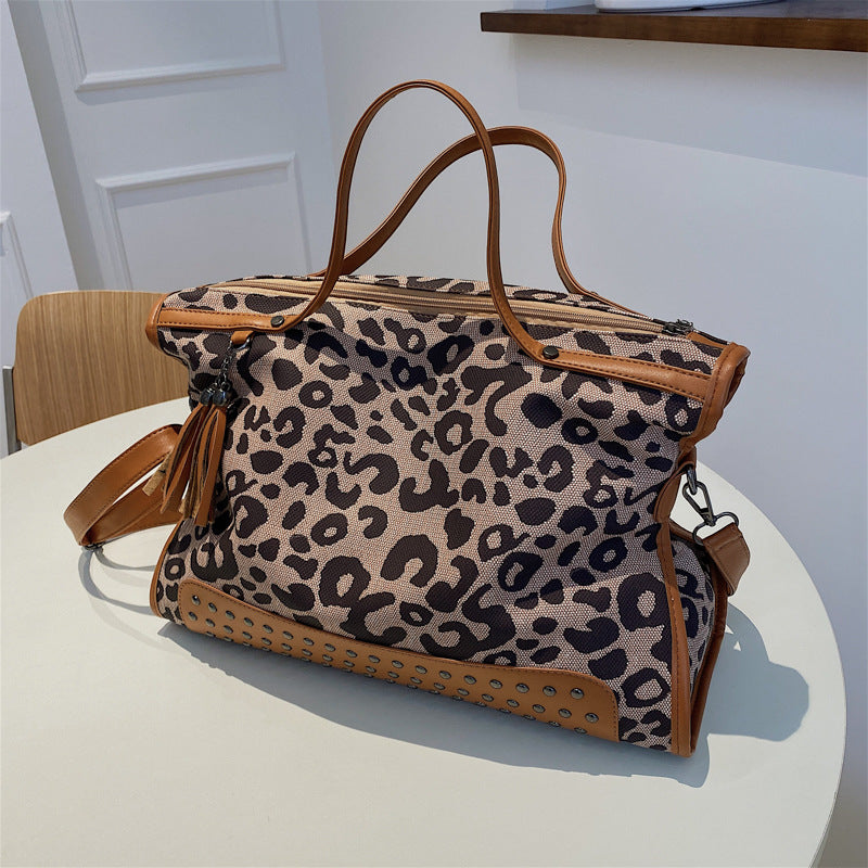 Women's Female Fashion Korean Trend Leopard Print Handbags