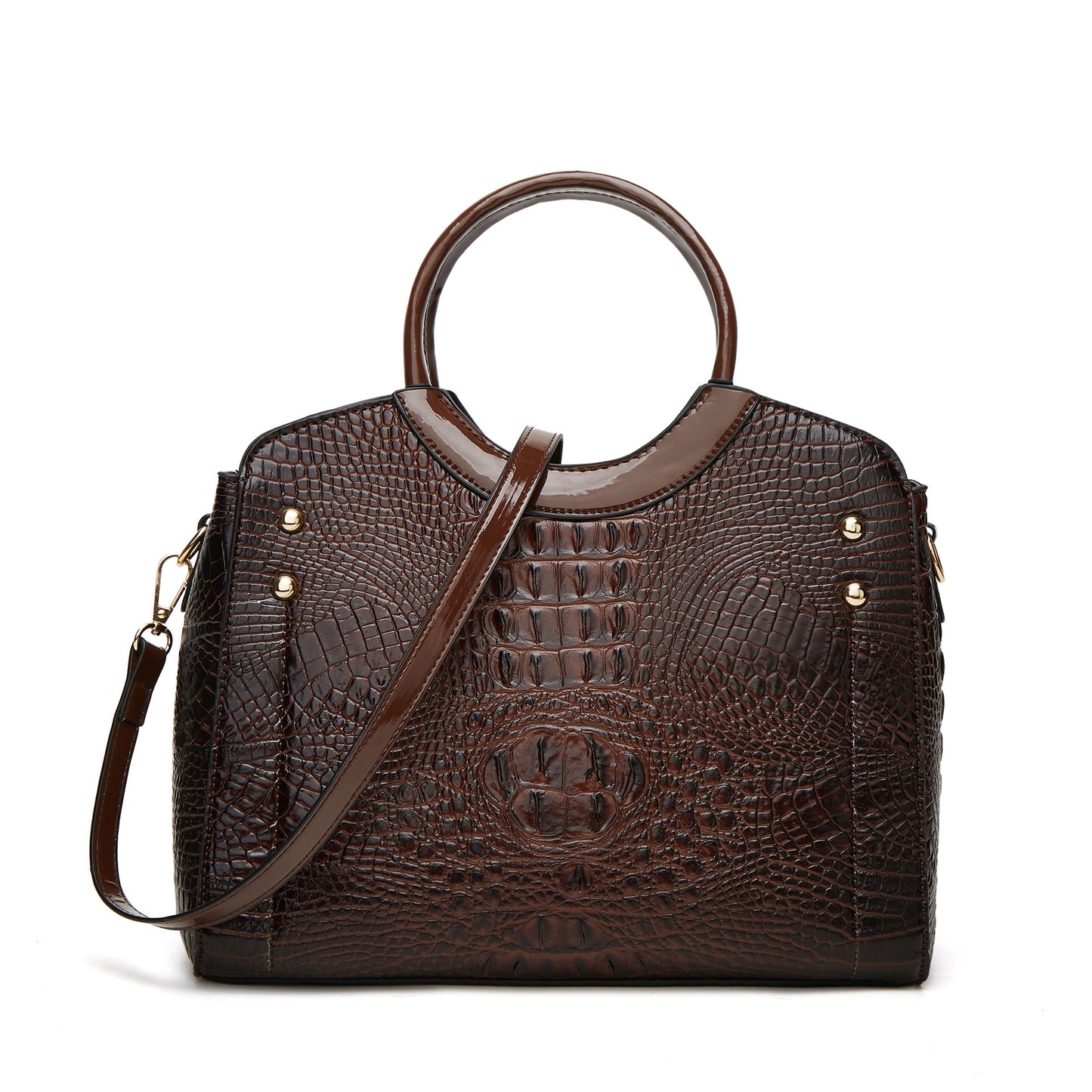 Women's Elegant Fashion Crocodile Pattern Large Capacity Handbags