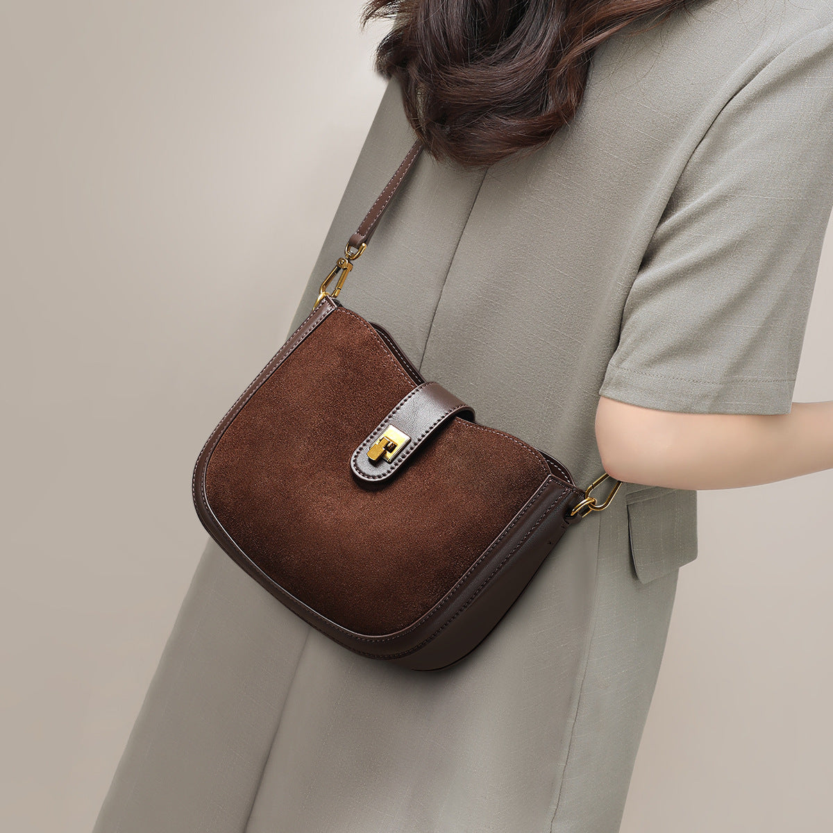Women's Summer Saddle High-grade Suede Retro Women's Shoulder Bag
