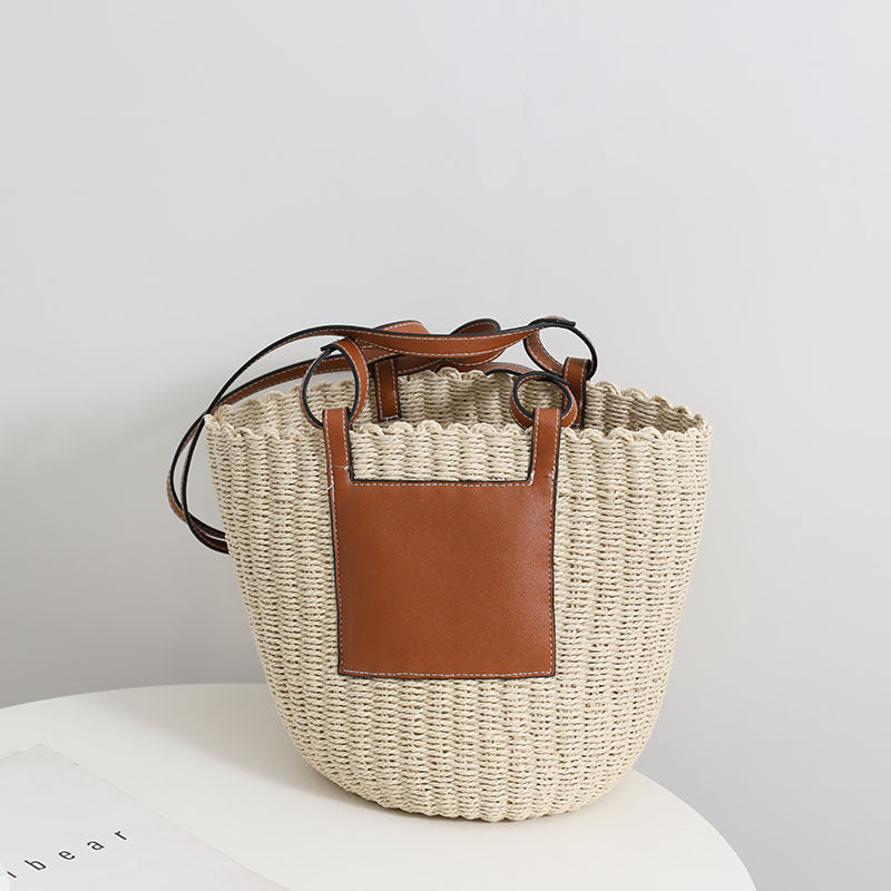 Retro Straw Niche Woven Seaside Vacation Shoulder Bags