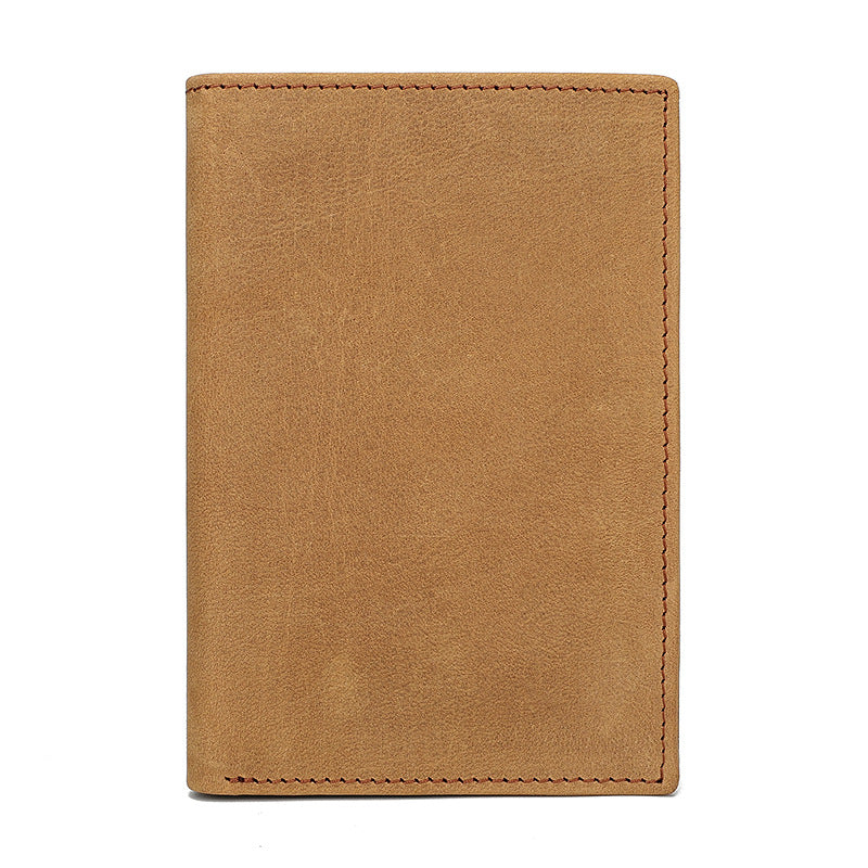 Men's Vintage Leather Passport Wrapper Crazy Horse Card Holder
