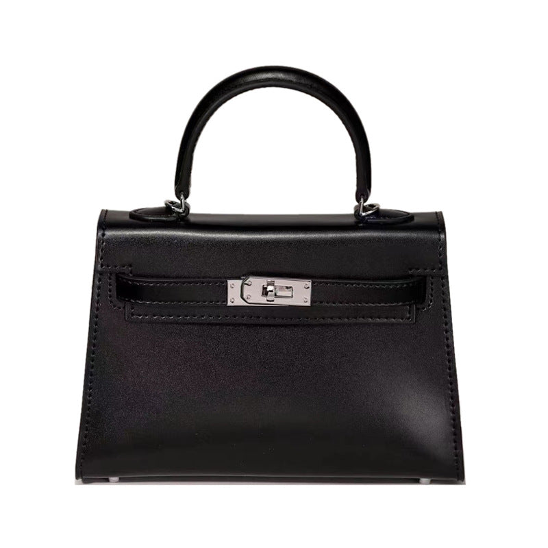 Women's Genuine Leather Shiny Patent Plain Kelly Shoulder Bags