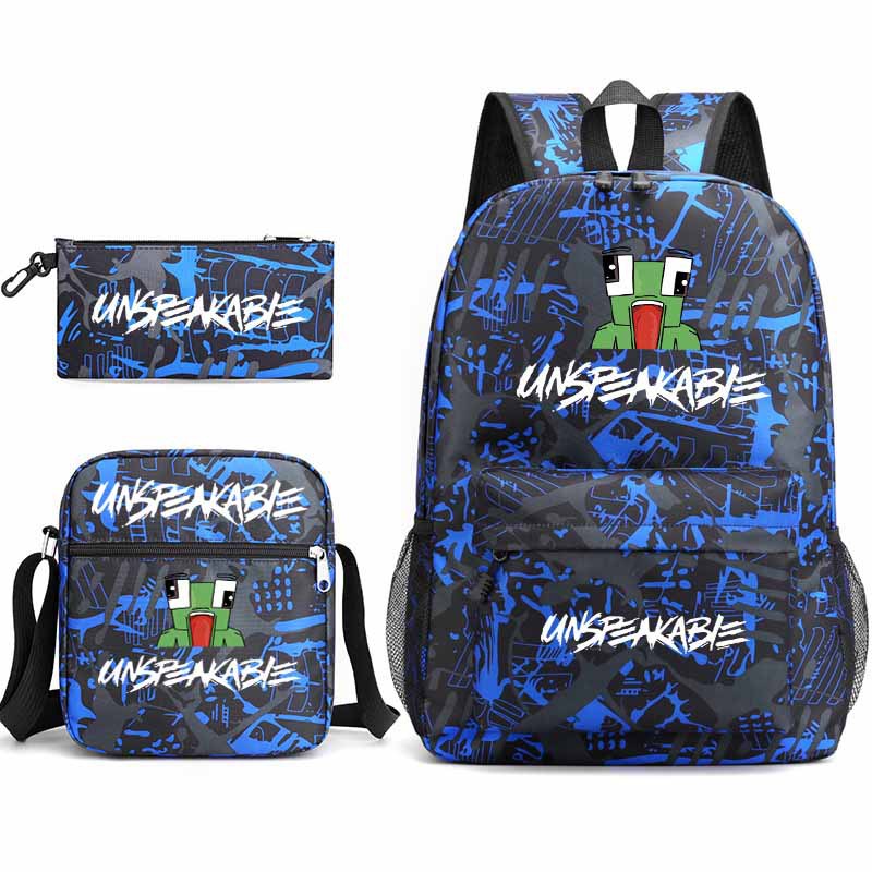Innovative Fashion Creative Pattern Pencil Three-piece Backpacks