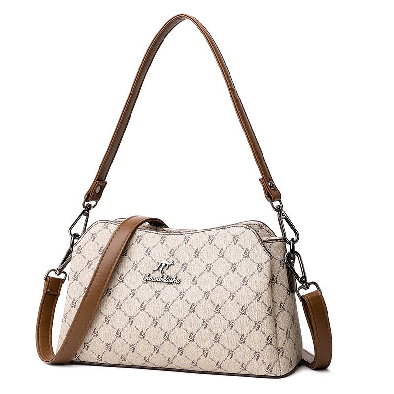 Women's Denis Kangaroo Portable Soft Leather Large Shoulder Bags