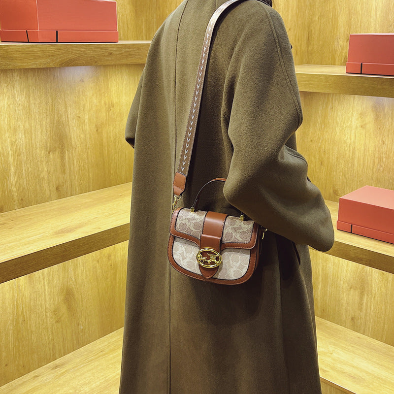 Women's French Style Niche Design Retro Broadband Small Square Bags