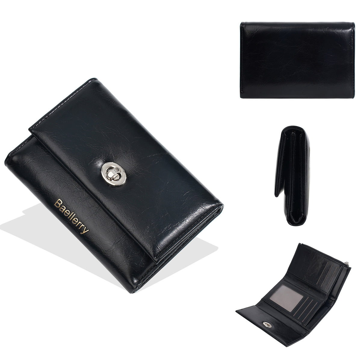 Women's Short High-grade Style Trifold Fashion Zip Ladies Wallet