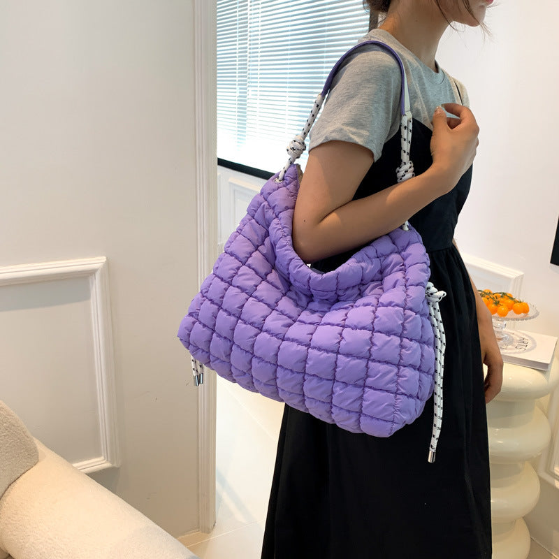 Women's Large Capacity Down Pleated Cloud Simple Crossbody Bags