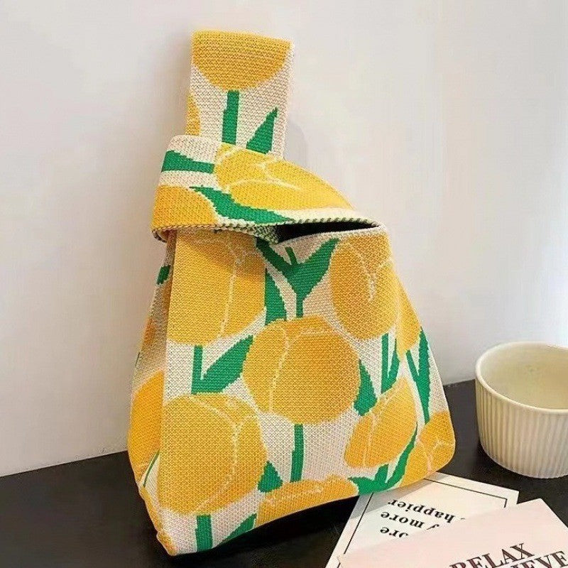 Fashion Style Knitted Hand Shopping Portable Women's Handbag