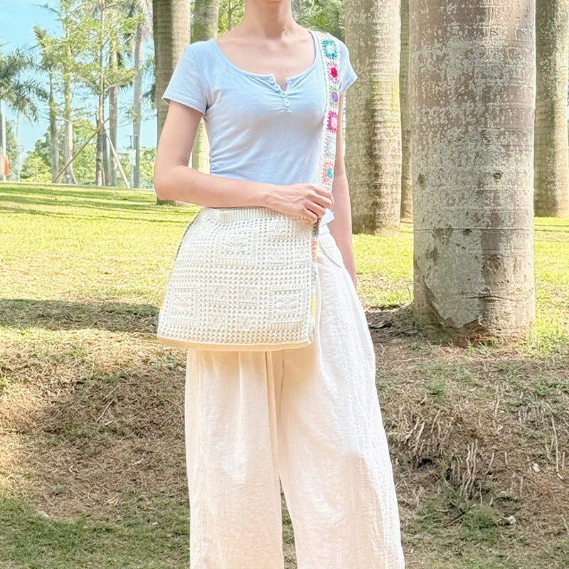 Women's Large Capacity Versatile Knitted Mori Style Women's Messenger Bag