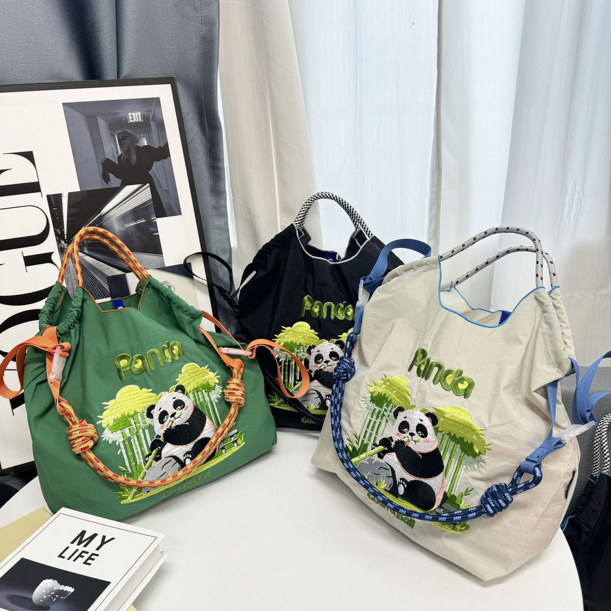 Women's Nylon Embroidered Fashion Niche Large Capacity One Women's Shoulder Bag