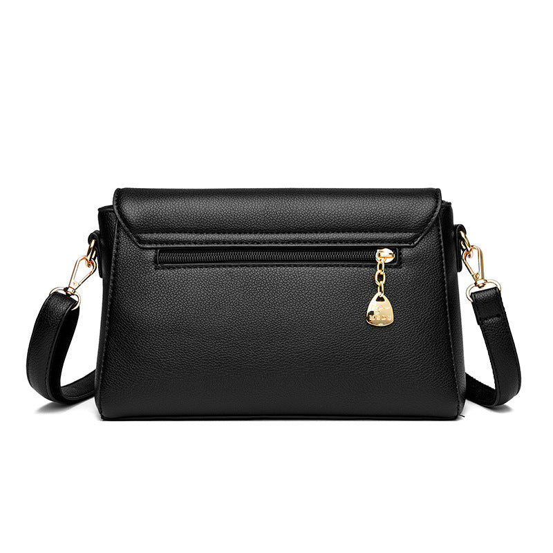 Real Soft Leather Embossed Female Temperament Shoulder Bags