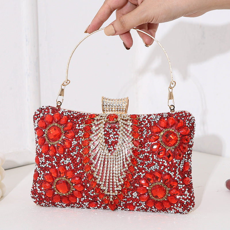 Versatile Women's Diamond Banquet Dress Portable Evening Bags