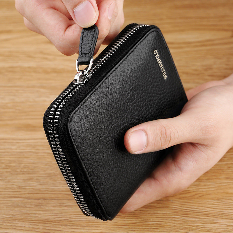 Men's Emperor Paul Zipper Genuine Leather Short Men's Wallet