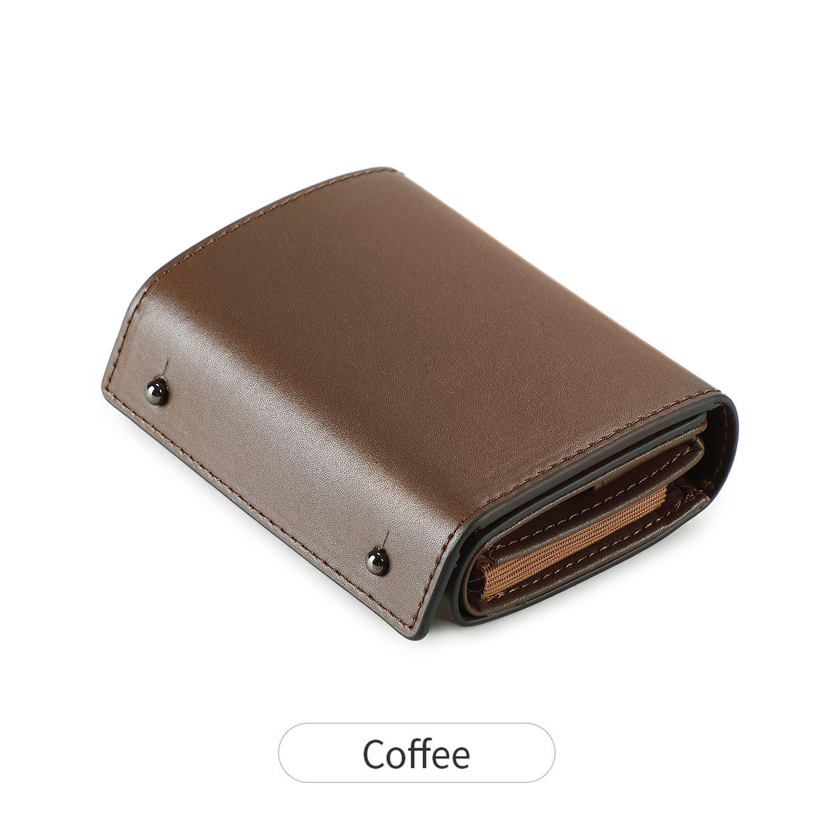 Men's Leather Trifold Multifunctional Business Box Purses